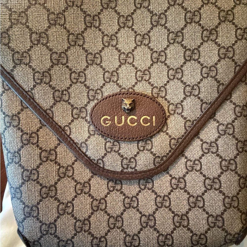 Gucci Beige and Brown Canvas Tote